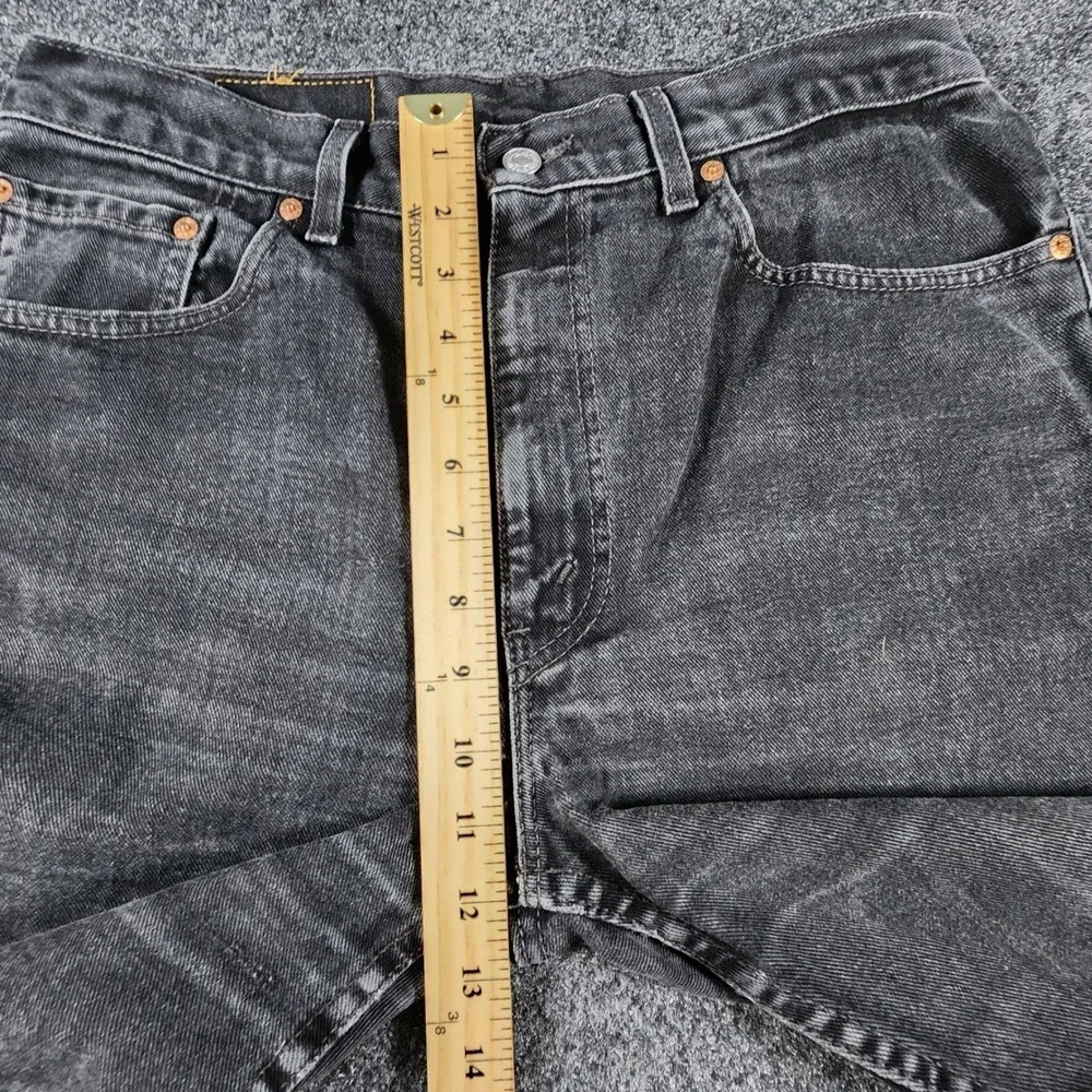 Vintage Levis 505 Mens 34x32 Faded Black Regular Fit Straight Leg Jeans USA Made